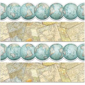 Travel The Map Globes Bulletin Board Border Classroom Bulletin Border Wall Decor Restroom Decoration (59 Ft)