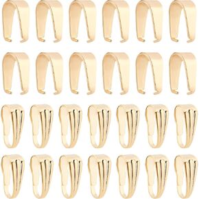 DICOSMETIC 100Pcs Pinch Clip Clasp Stainless Steel Pinch Bails 18K Gold Plated Snap on Bails Small Pendant Pinch Bail Clip Finish Necklace Clasps Jewelry Connecotor Clasp for Neckalace Bracelet Making in Kuwait