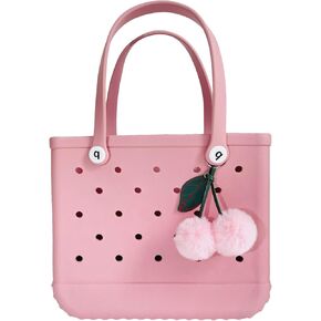 QTMY Cute Pink Cherry Charms for Bogg Bag Accessories Rubber Beach Bag, Boho Purse Charms,49