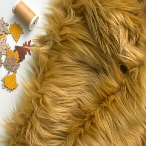 Bianna Caramel Dulce de Leche Faux Fur Fabric, 60 inches Wide Options, American Seller, Luxury Shag Shaggy Material for Crafting, Sewing, Costumes, Fursuits, Home Decor (30x36 inches)