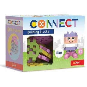 Connect Trefl Construction Bricks Pocket Girl, Kim- 35 Pieces: 30 Building Bricks + 5 Building Bricks, Creative Toy for Adults and Children from 4 Years Old