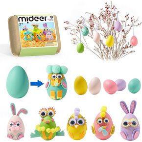 MiDeer Easter Egg Craft Kit for Kids, DIY Easter Egg Decoration Easter Foam Stickers for Toddlers Party Favors, Easter Activity Art Project Craft Kits