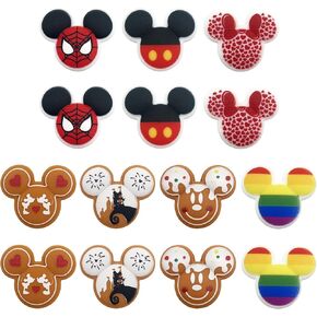 14 Pcs Silicone Focal Bead Cute Loose Beads Accessory for DIY Keychains Bracelet Necklace Pens Lanyard Making (Mouse Head)