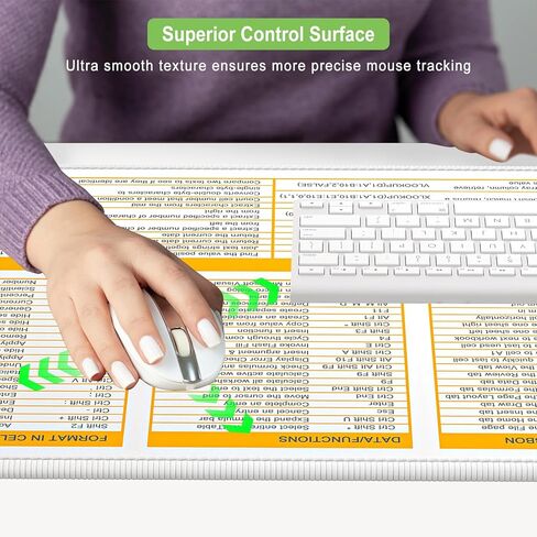 Excel Cheat Sheet Desk Desk ، وسادة الماوس الكبيرة الممتدة للألعاب ، واختصارات لوحة مفاتيح الكمبيوتر الكبير XXL لمفاتيح مفاتيح سطح المكتب ، وحصيرة مكتب جدول بيانات Office للوحة المفاتيح والكمبيوتر المحمول ، 31.5 × 15.7 بوصة ، أرجواني in Kuwait