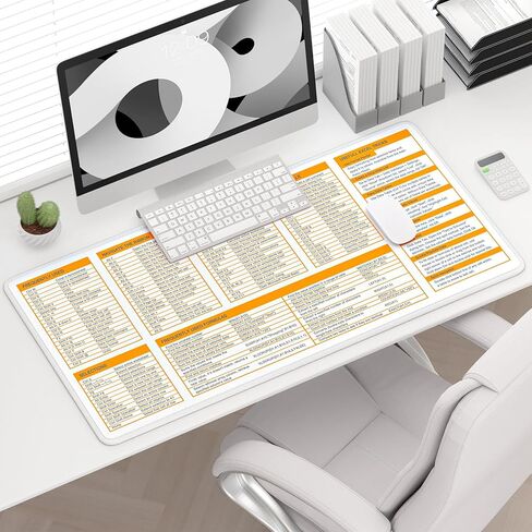 Excel Cheat Sheet Desk Desk ، وسادة الماوس الكبيرة الممتدة للألعاب ، واختصارات لوحة مفاتيح الكمبيوتر الكبير XXL لمفاتيح مفاتيح سطح المكتب ، وحصيرة مكتب جدول بيانات Office للوحة المفاتيح والكمبيوتر المحمول ، 31.5 × 15.7 بوصة ، أرجواني in Kuwait