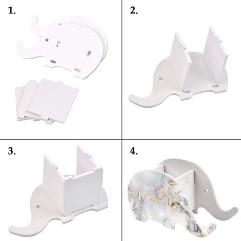 Keyboard Wrist Rest Pad Ergonomic Mouse Pad Set,Non-Slip PU Base for Laptop, Home, Gaming, Office,Matching Elephant Pen Holder and Cup Coaster(Gold Marble) … in Saudi Arabia