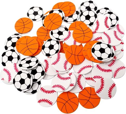 HONBAY 90PCS FOAM Sports Balls ملصقات ملصقات لكرة السلة لكرة السلة للبيسبول شارات لزخارف الحفلات تحت عنوان الكرة (3 نمط) in Saudi Arabia