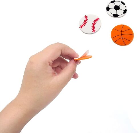 HONBAY 90PCS FOAM Sports Balls ملصقات ملصقات لكرة السلة لكرة السلة للبيسبول شارات لزخارف الحفلات تحت عنوان الكرة (3 نمط) in Saudi Arabia