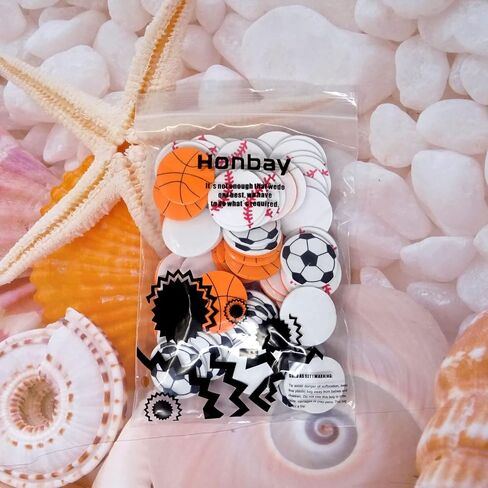 HONBAY 90PCS FOAM Sports Balls ملصقات ملصقات لكرة السلة لكرة السلة للبيسبول شارات لزخارف الحفلات تحت عنوان الكرة (3 نمط) in Saudi Arabia