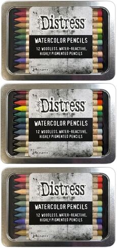 Ranger Ink Bundle - Tim Holtz Distress ALL available Watercolor Pencils 75 total. Sets 1, 2, 3, 4, 5, and 6. Plus the additional 3 colors: Black Soot, Picket Fence and Scorched Timber. in Saudi Arabia