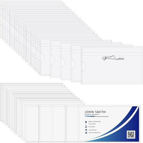 50 PCS PIN نمط اسم شارة حامل الشارة البلاستيكية واضحة مع علامات معرف العلامات مع دبابيس الأسم in Kuwait