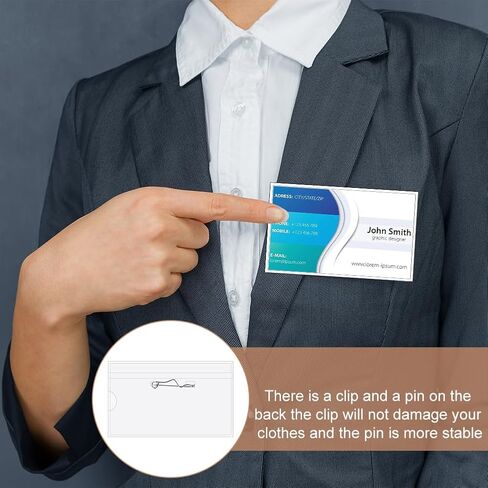 50 PCS PIN نمط اسم شارة حامل الشارة البلاستيكية واضحة مع علامات معرف العلامات مع دبابيس الأسم in Kuwait