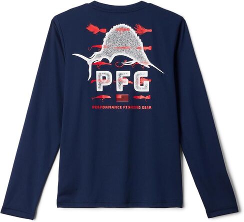 Columbia Youth Boys Terminal Tackle PFG Bait Jumper Long Sleeve, Cypress/PFG Y Bait Jumper Fresh, Large in Saudi Arabia