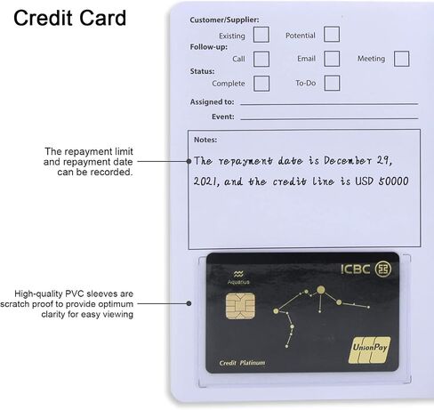 Business Card Organizer Business Card Holder Book, Portable Credit Card Organizer, Managing All Card Holder Notebook, Card Holder Manage and Remind Important Matters of Card, Capacity: 58 Crads in Kuwait