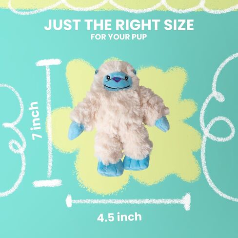 SnugArooz Young Yeti with Repair Patch - Soft Plush Dog Toy with Squeaker & Crinkle Sounds - Eco Friendly - for Small to Medium Dogs and Durable in Kuwait