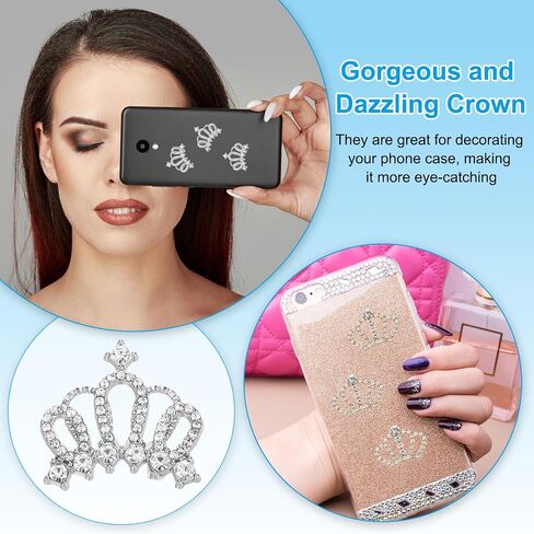 PATIKIL 20Pcs Crown Charms, 1" x 0.95" Mini Metal Rhinestone Crystal Crown Embellishments Bulk DIY Handmade Phone Case Clothes Decor Party, Gold Tone in Saudi Arabia