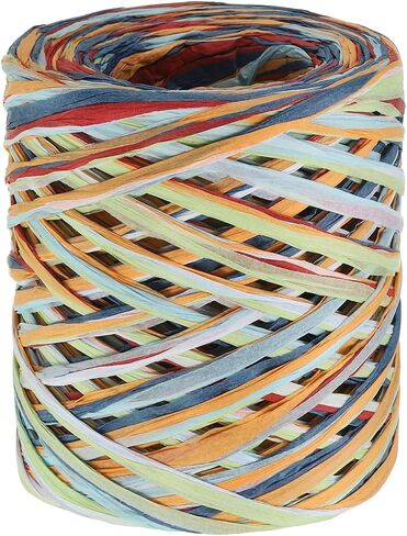 Patikil 219 ياردة شريط Raffia ، الورق الورق الورق الورق الورق الشريط خيوط التغليف لربط الهدايا والزينة ، الأزرق/الأخضر الداكن in Saudi Arabia