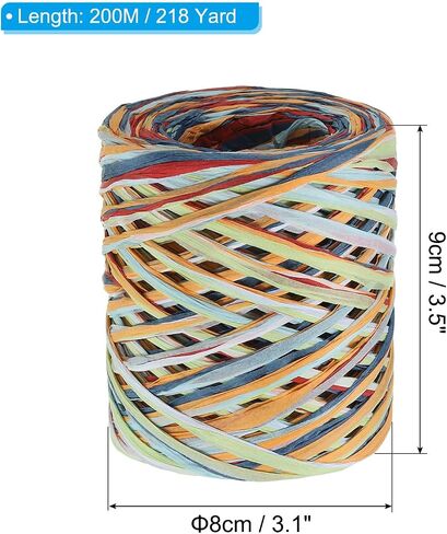 Patikil 219 ياردة شريط Raffia ، الورق الورق الورق الورق الورق الشريط خيوط التغليف لربط الهدايا والزينة ، الأزرق/الأخضر الداكن in Saudi Arabia