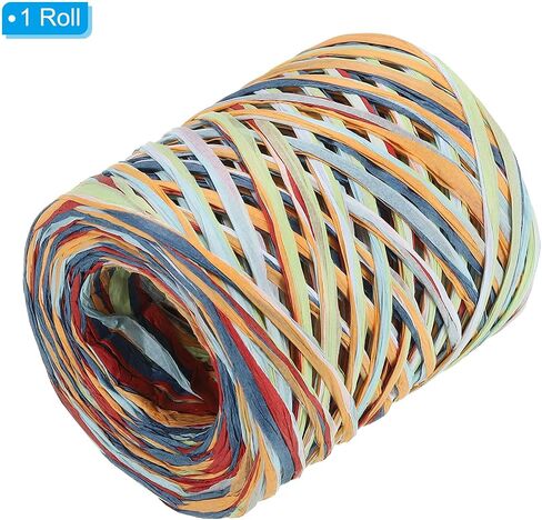 Patikil 219 ياردة شريط Raffia ، الورق الورق الورق الورق الورق الشريط خيوط التغليف لربط الهدايا والزينة ، الأزرق/الأخضر الداكن in Saudi Arabia