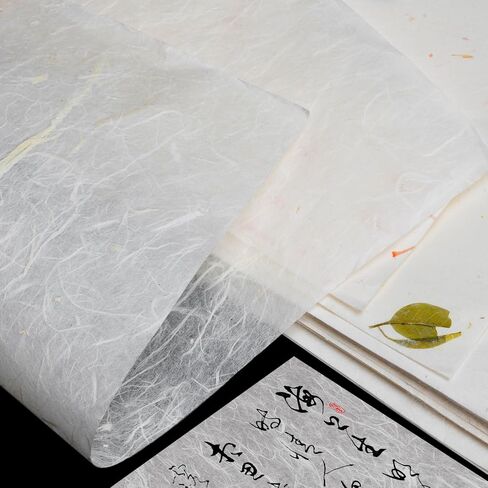 A4 Mulberry Paper 50 Sheets for Decoupage, Decorative 8.5 x 11.6inches Rice Paper for Crafts, Handmade Natural Fiber Mulberry Paper for Crafting, Printing,Writing,Painting, Calligraphy in Saudi Arabia