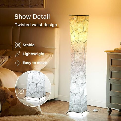 مصباح أرضية Chiphy ، 52 "(S) مصباح أرضي ، 10 سطوع قابلة لل dimmable 2700k-6500k درجة حرارة اللون ، عاكس النسيج الرخامي ، مع مصباح عن بعد ، حديث لغرفة المعيشة ، غرفة نوم ، غرفة أطفال ، مكتب in Saudi Arabia