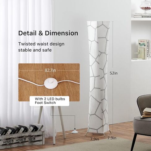 مصباح أرضية Chiphy ، 52 "(S) مصباح أرضي ، 10 سطوع قابلة لل dimmable 2700k-6500k درجة حرارة اللون ، عاكس النسيج الرخامي ، مع مصباح عن بعد ، حديث لغرفة المعيشة ، غرفة نوم ، غرفة أطفال ، مكتب in Saudi Arabia