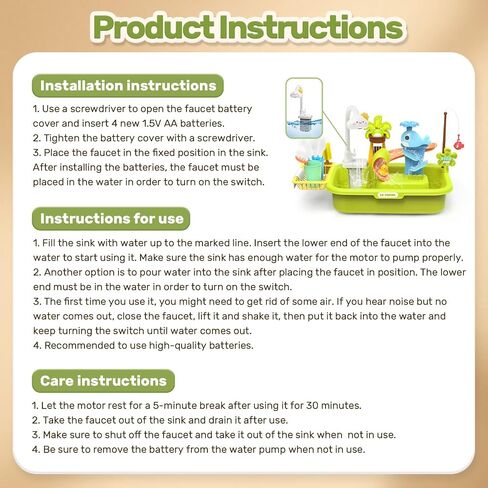 HOLYFUN Play Sink with Running Water, Kitchen Sink Toys with Upgraded Electric Faucet, Water Slide Track, Baby Dishwasher, Kids Fishing Toys, Role Play Sink Toy for Toddler Boys and Girls in Saudi Arabia