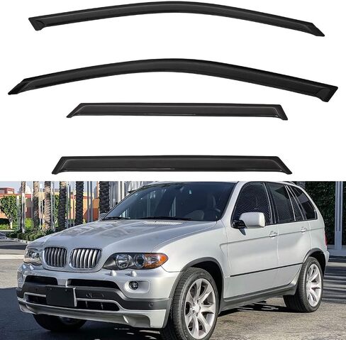 4pcs Front+Rear Smoke Tint Sun/Rain Guard Outside Mount Tape-On Vent Window Visors compatible with 05-09 LaCrosse in Kuwait