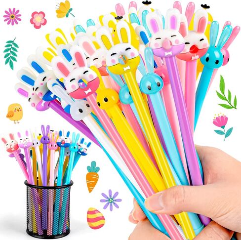 WDAHDHP Happy Easter Pens for Kids ، 30pcs pens easter rollerball pens ، easter cartoon ink ink ink with ink black ink for stealth steach school schools exter sevice gift in Kuwait