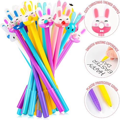 WDAHDHP Happy Easter Pens for Kids ، 30pcs pens easter rollerball pens ، easter cartoon ink ink ink with ink black ink for stealth steach school schools exter sevice gift in Kuwait