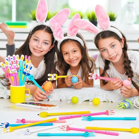 WDAHDHP Happy Easter Pens for Kids ، 30pcs pens easter rollerball pens ، easter cartoon ink ink ink with ink black ink for stealth steach school schools exter sevice gift in Kuwait