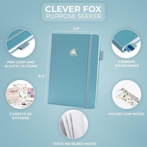 Clever Fox Purpose Seeker Journal – Guided Manifestation & Life Reflection Planner for Daily Self-Exploration, Goal-Setting & Gratitude (Mystic Blue) in Kuwait