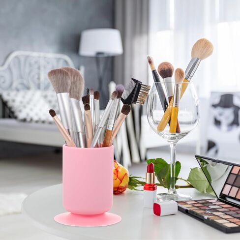 FOMIYES Silicone Suction Cup Pen Holder Pen Holders for Desk Pencil Case Organizer Makeup Brush Holders for Vanity Non Slip Flower Vase Makeup Organizer Desktop Storage Bucket in Kuwait
