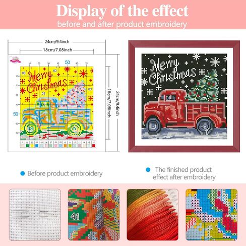 Zhenqing Santa Claus 11ct Cross Stitch Kits ، Santa's Secret Christmas Cross Stitch ، Kit Punch Stitching Kit ، للمبتدئين في Christmas Christmas Cross Stitch (67158) in Kuwait