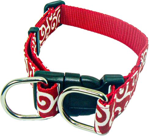 Japanese Karakusa Pattern Dog Collar Traditional Design, Adjustable, Lightweight, and Durable Pet Accessory (Red, Large Double) in Saudi Arabia