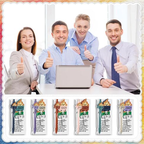 12 مجموعة الموظف تقدير الهدية بسكويت القمامة شارة الشارة بكرة مضحكة قلم الحبر مع قول حامل بطاقة هوية الحريق القمامة شكرا لك بطاقة الدعم العاطفي هدية للممرضة الطبية زميل في العمل in Kuwait