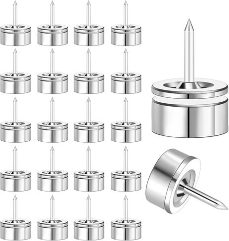 Magnetic Push Pins, 20 Sets Magnet Thumbtack for Board [1s Quick Pin] Strong Decorative Pushpins Poster Holder, Durable Map Pin Tack for Office School Supplies Wall Bulletin, Zero Hole Hold Way in Kuwait