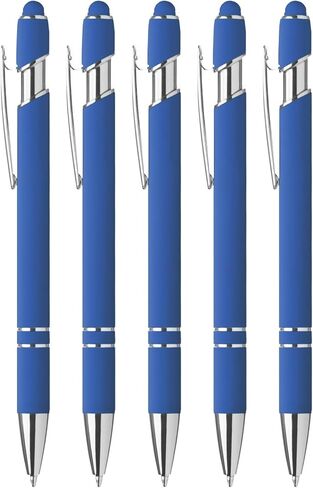 5-Pack 2-in-1 Stylus and Retractable Ballpoint Pen, Metal Tip Stylus for Touch Screens, Smooth Writing Instrument for Business and Gifts, 1.0mm Black Ink,Purple in Saudi Arabia