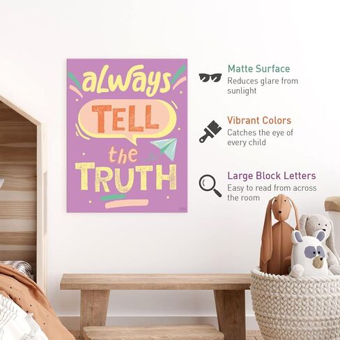 S&O God's Rules 10 Commandments for Kids Poster & Card Set - Bright and Colorful Ten Guidelines Wall Art - Sunday School Decorations for Learning Space - 10 Principles Wall Decor - 10 Rules Print in Kuwait