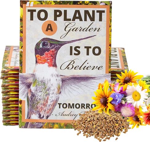 American Meadows Wildflower Seed Packets ''Bee Happy'' Party Favors (Pack of 20) - Pollinator Wildflower Seed Mix to Attract Hummingbirds, Bees, and Butterflies, Party Favor for Any Occasion in Saudi Arabia