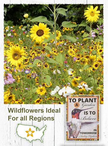 American Meadows Wildflower Seed Packets ''Bee Happy'' Party Favors (Pack of 20) - Pollinator Wildflower Seed Mix to Attract Hummingbirds, Bees, and Butterflies, Party Favor for Any Occasion in Saudi Arabia