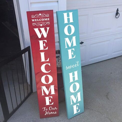 Large Welcome Stencils for Painting - 6 Pack Welcome Stencil Templates for Painting on Wood, Reusable Letter Stencils for Chalkboard Wood Crafts Signs & Home Front Door Mat Decorations in Saudi Arabia