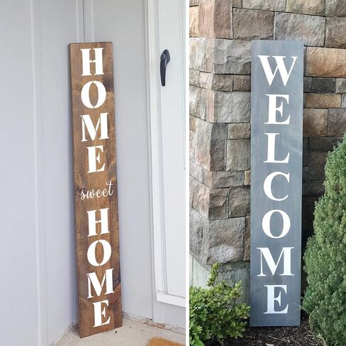 Large Welcome Stencils for Painting - 6 Pack Welcome Stencil Templates for Painting on Wood, Reusable Letter Stencils for Chalkboard Wood Crafts Signs & Home Front Door Mat Decorations in Saudi Arabia