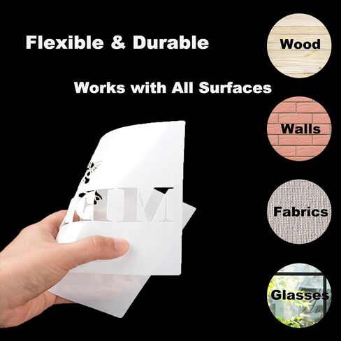 Large Welcome Stencils for Painting - 6 Pack Welcome Stencil Templates for Painting on Wood, Reusable Letter Stencils for Chalkboard Wood Crafts Signs & Home Front Door Mat Decorations in Saudi Arabia