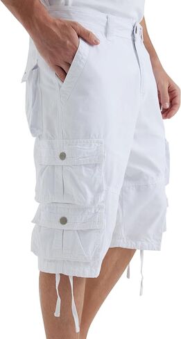Men's Cargo Shorts Multi Pockets Mens Shorts Classic Cotton below Knee casual hiking Shorts- Reg and Big and Tall Sizes in Saudi Arabia