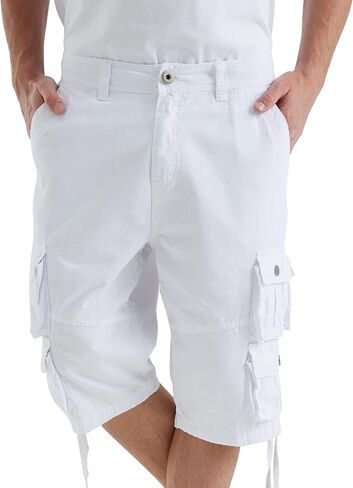 Men's Cargo Shorts Multi Pockets Mens Shorts Classic Cotton below Knee casual hiking Shorts- Reg and Big and Tall Sizes in Saudi Arabia