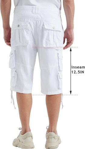 Men's Cargo Shorts Multi Pockets Mens Shorts Classic Cotton below Knee casual hiking Shorts- Reg and Big and Tall Sizes in Saudi Arabia