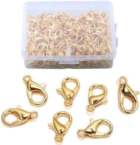 1 Box 200pcs Alloy Lobster Claw Clasps for DIY Craft Jewelry Making (12x6mm, Gold) in Kuwait
