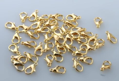 1 Box 200pcs Alloy Lobster Claw Clasps for DIY Craft Jewelry Making (12x6mm, Gold) in Kuwait