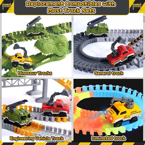 Magic Tracks Cars Only Replacement, Flexible Track Race Cars for Magic Car Track Glow in The Dark, LED Lights Up Toys Battery Magic Track Cars, Compatible with Most Car Tracks for Kids (3 Pack) in Saudi Arabia
